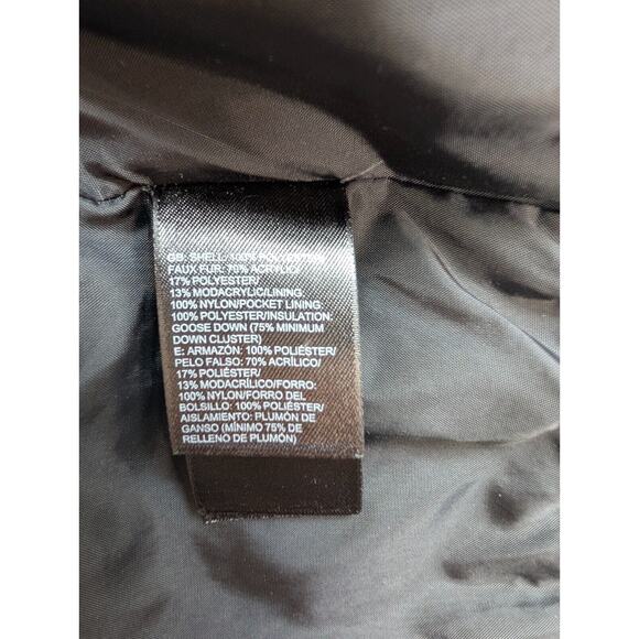 The North Face Jacket Womens Small Black Polka Dot Gotham Faux Fur Hood Full Zip - Picture 4 of 4